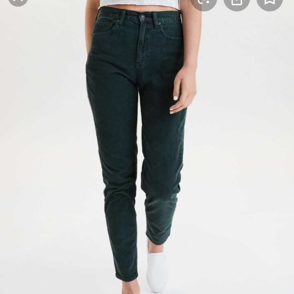 American eagle corduroy mom jeans green never worn